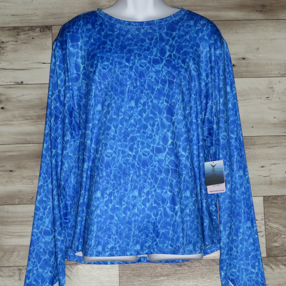 Silver Bait* Men's Long Sleeve Thumb Hole Crew Neck Curved Hem Tee Shirt~Size 2X